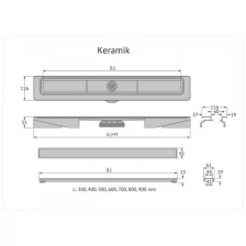 Душевой лоток Berges В1 Keramik 500 (091016), хром глянец