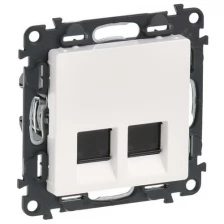 Legrand Механизм розетки комп. 2-м Valena Life RJ45 CAT.5E UTP с лицевой панелью бел. Legrand 753441